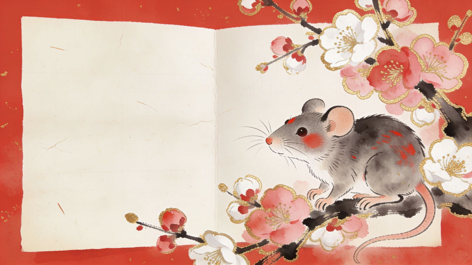 Rat year greeting card