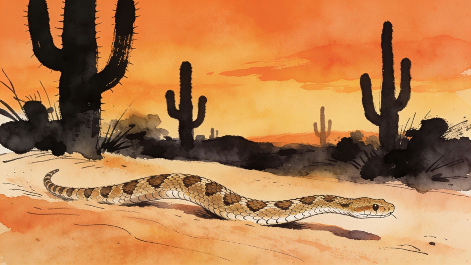 Desert crossing at dusk