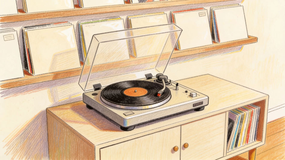 Record shelf wall