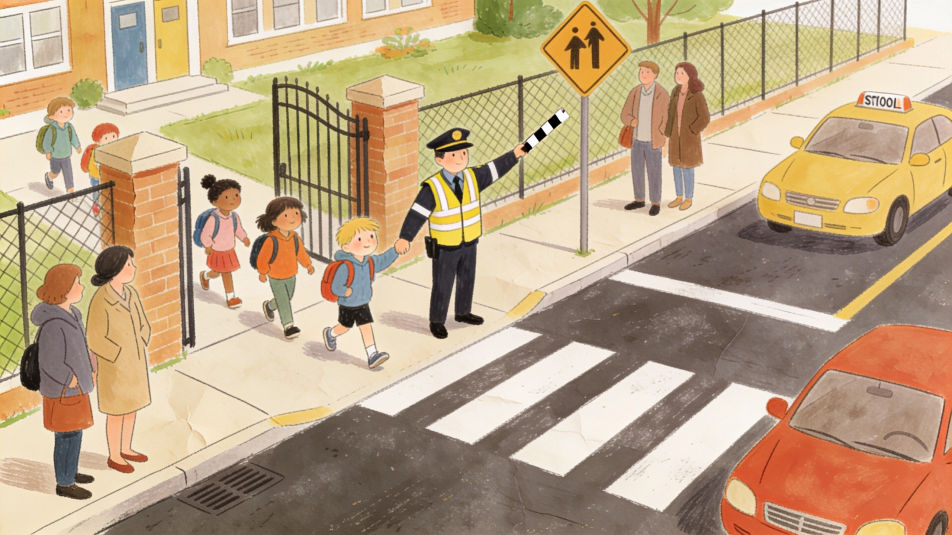 School gate at home time