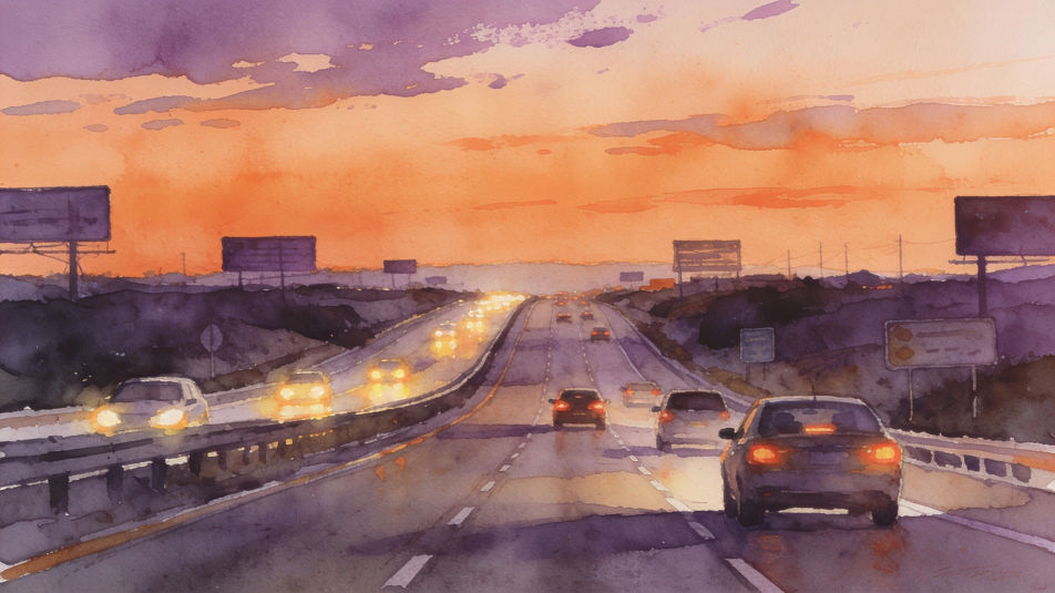 Highway at dusk