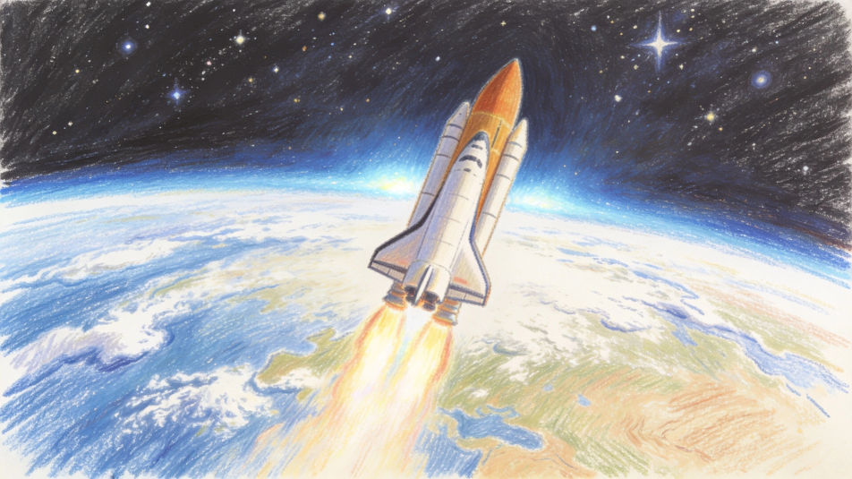 Rocket over the Earth