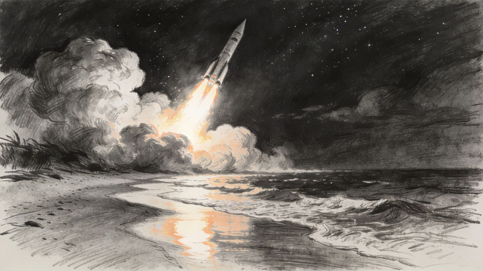 Night launch from the coast