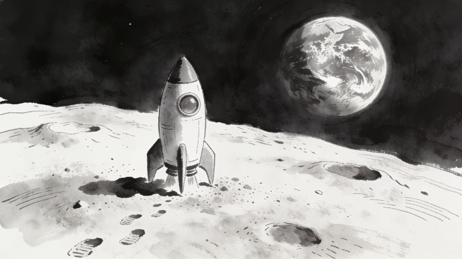 Rocket on the moon