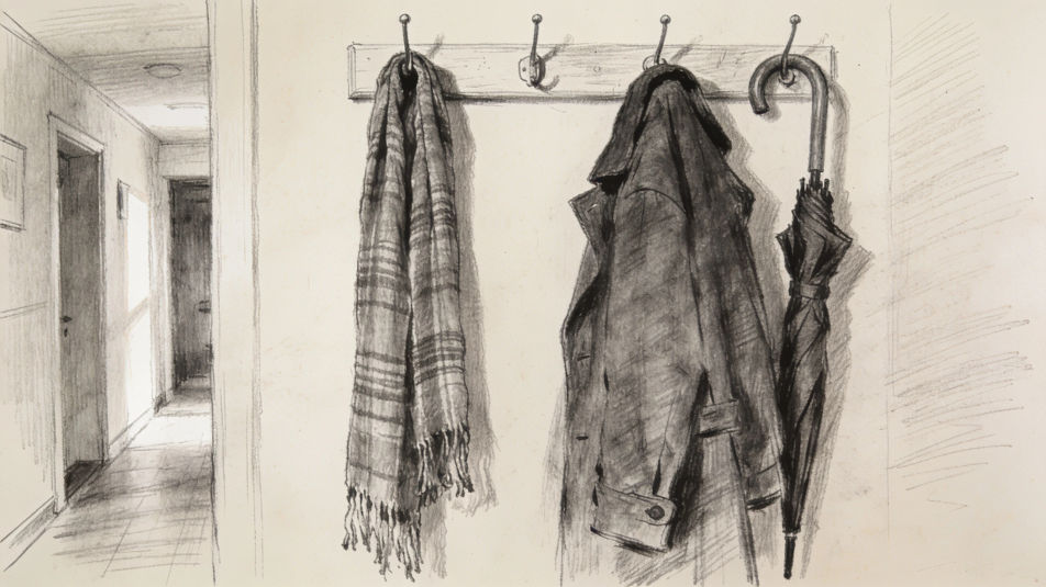 Scarf on a coat hook