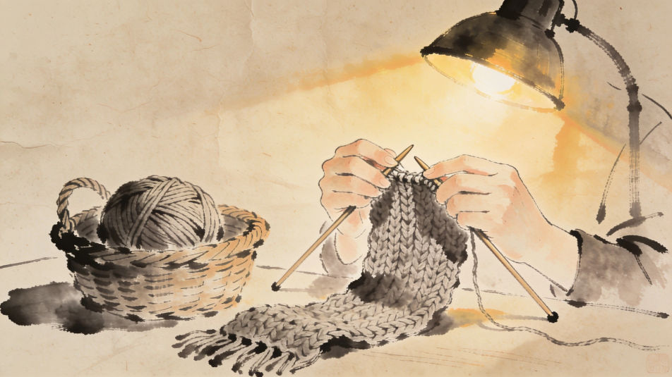 Knitting in progress