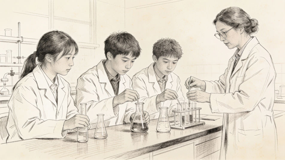 Busy school lab