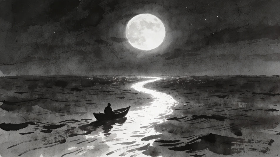 Moon over the sea