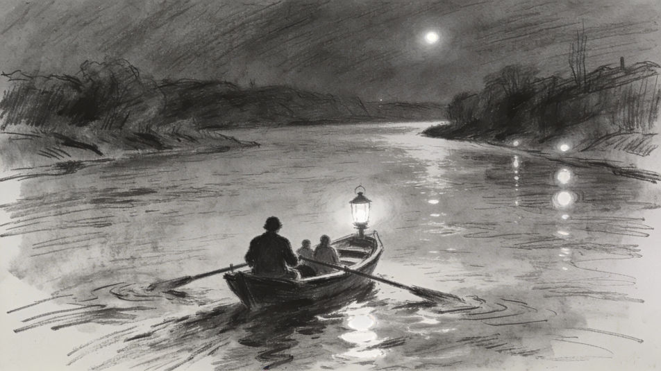 River crossing at night
