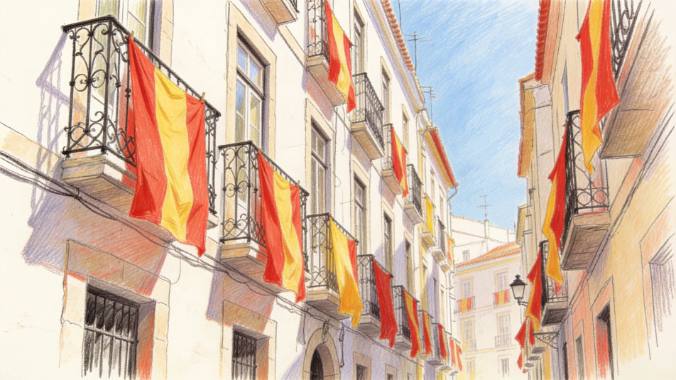 Flags on balconies
