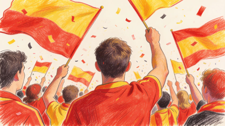 Fans with flags