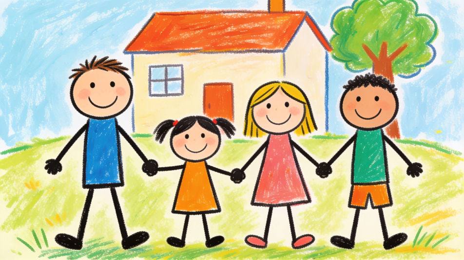 Stickman family portrait