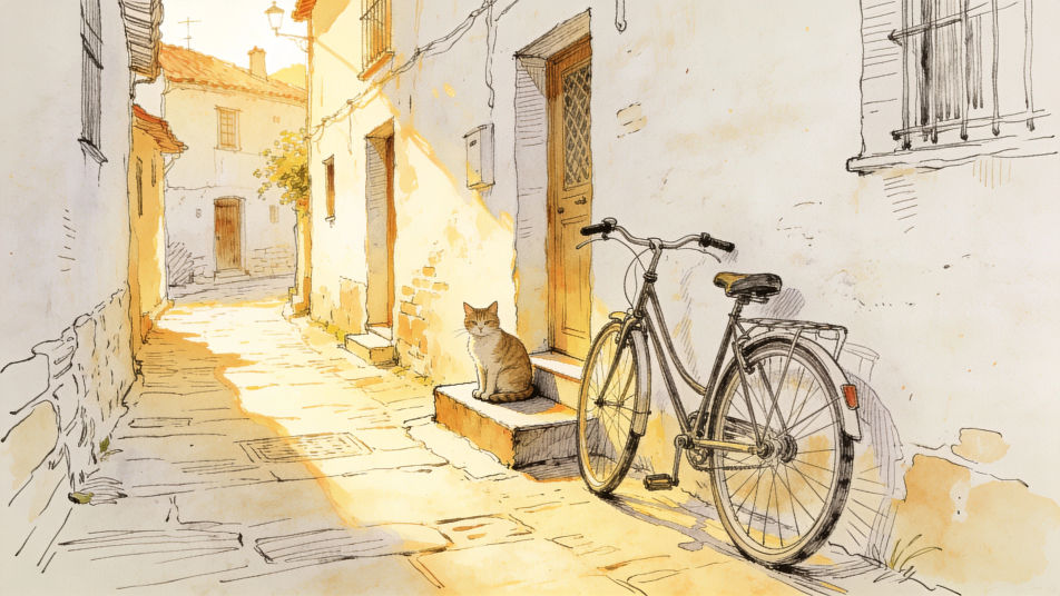 Village street at noon