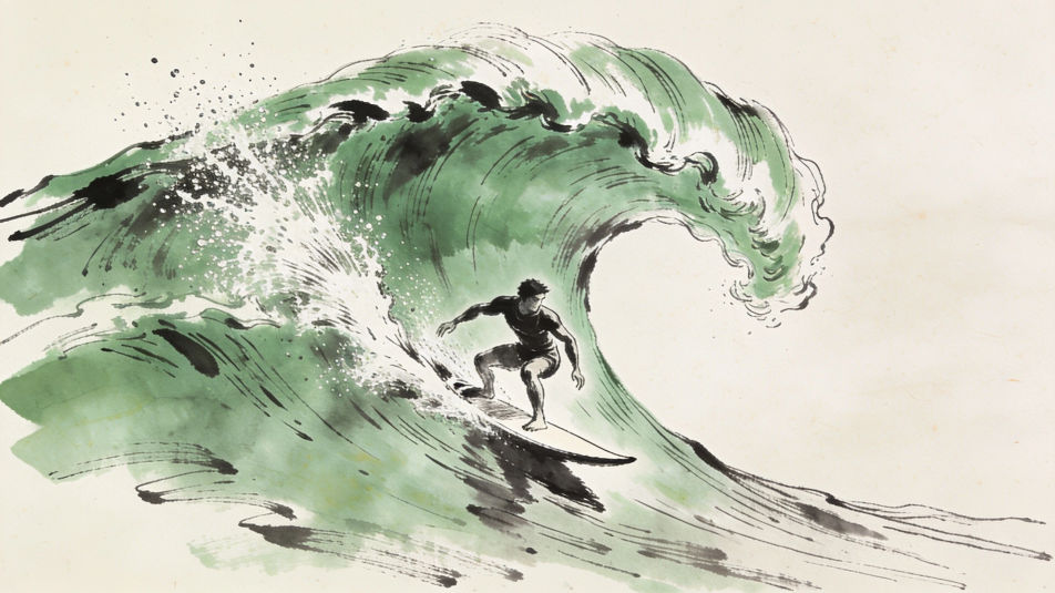 Riding the wave face