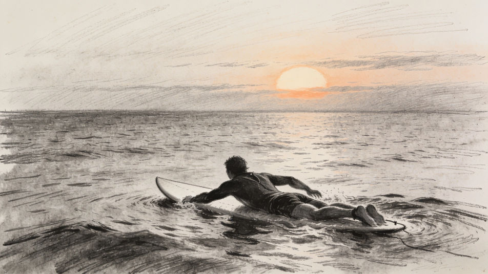 Paddling out at dawn