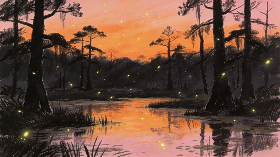 Swamp at dusk