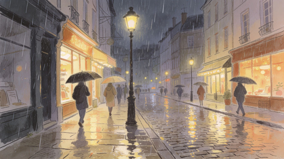 Rainy evening street