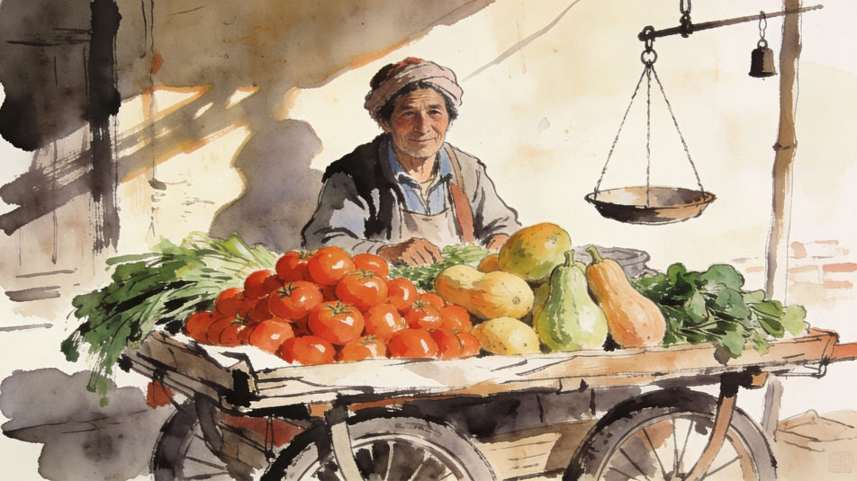 Vegetable seller at the market