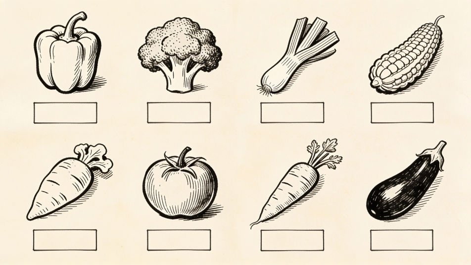 Vegetables chart for class