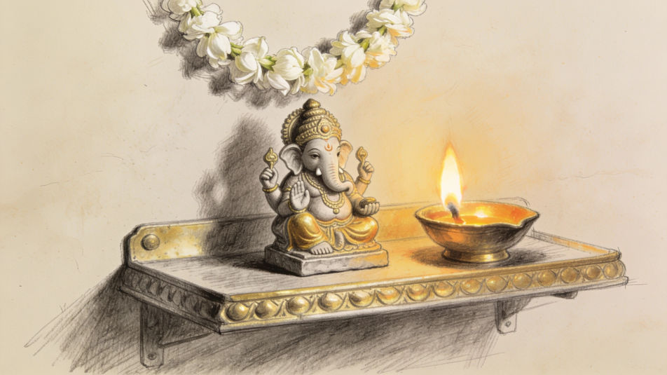 Pooja room shelf