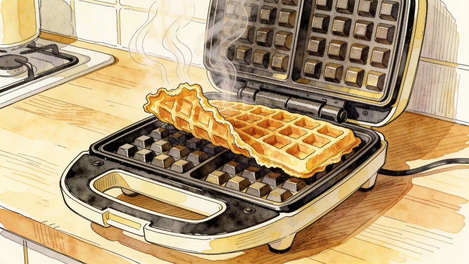 Waffle iron at work