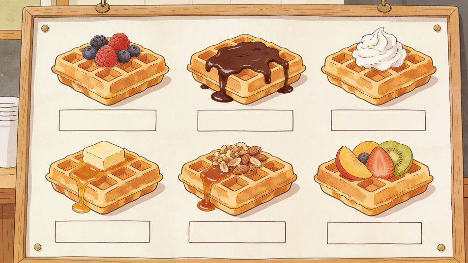 Topping menu board
