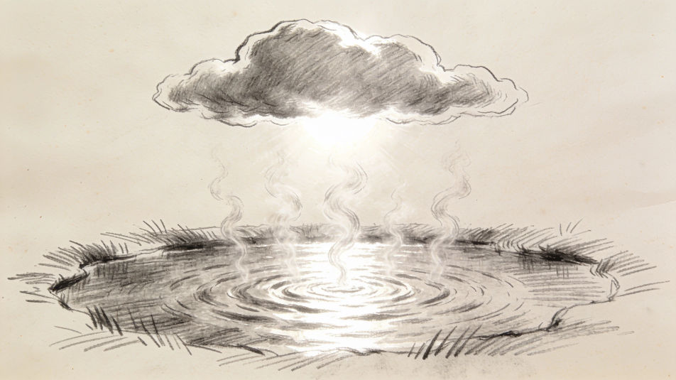 Evaporation on a sunny day