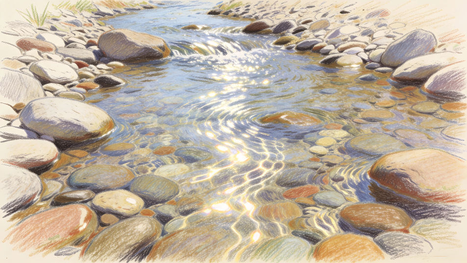 River over stones