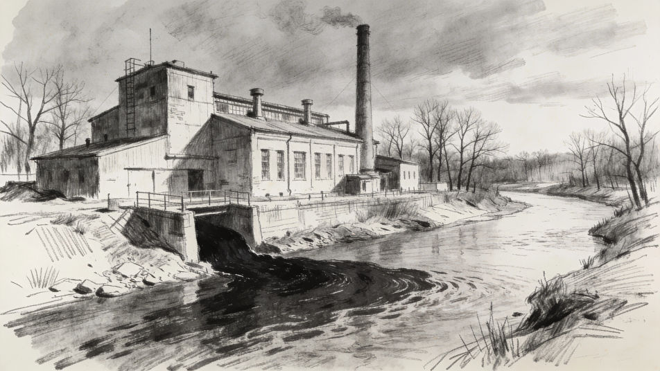Factory by the river