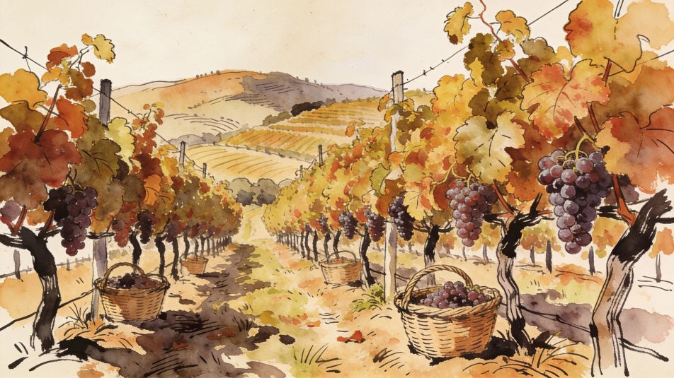 Vineyard at harvest