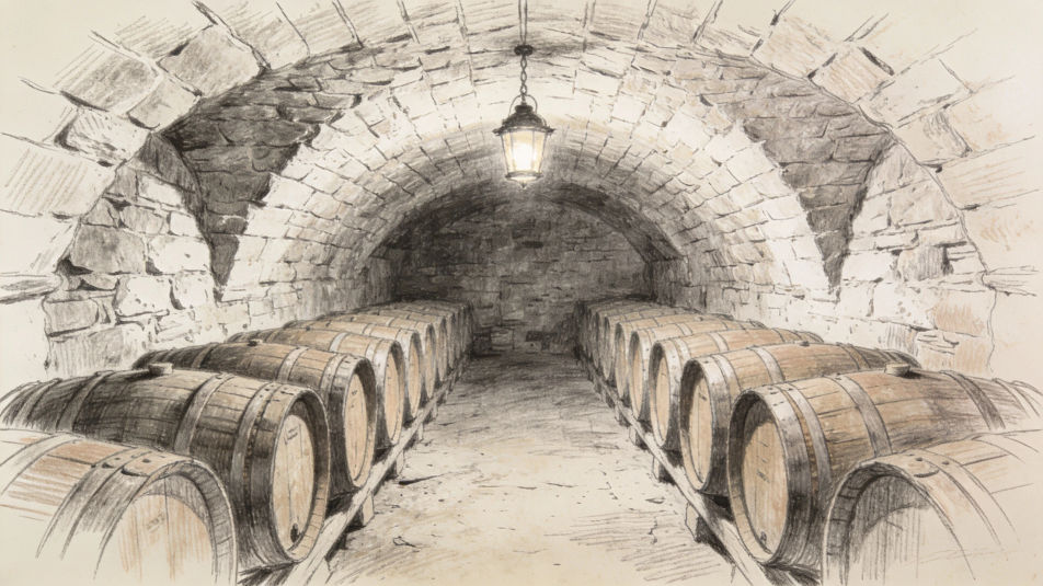 Wine cellar barrels