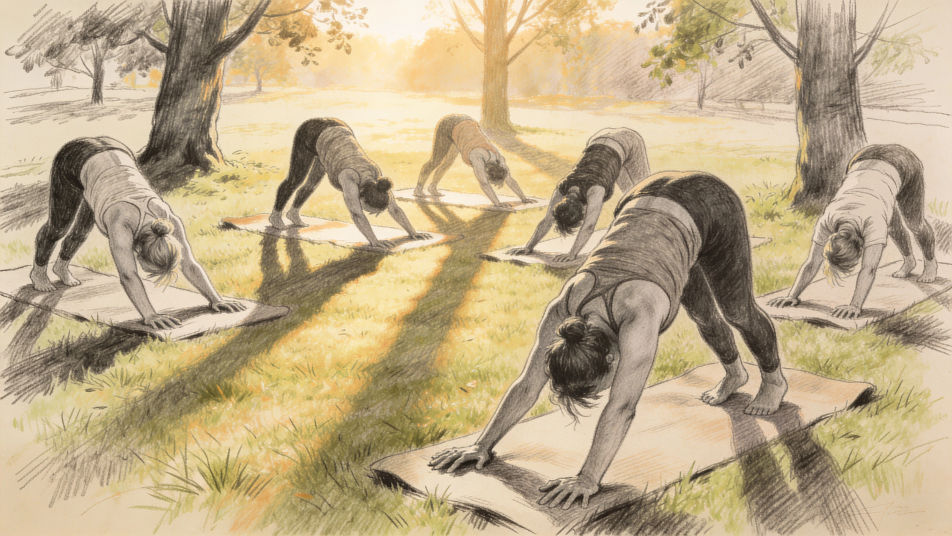 Morning class in a park