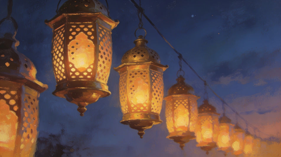 Lanterns at dusk