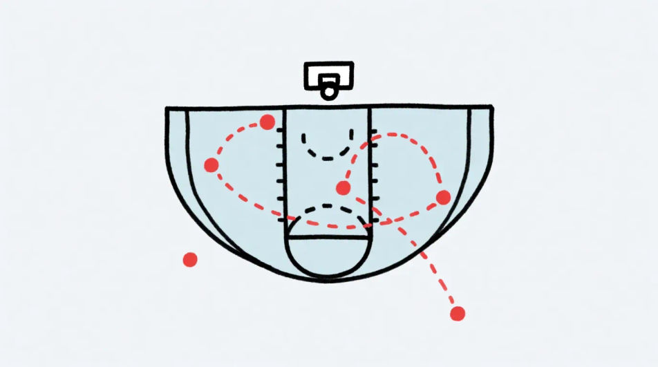 Coaching board half court
