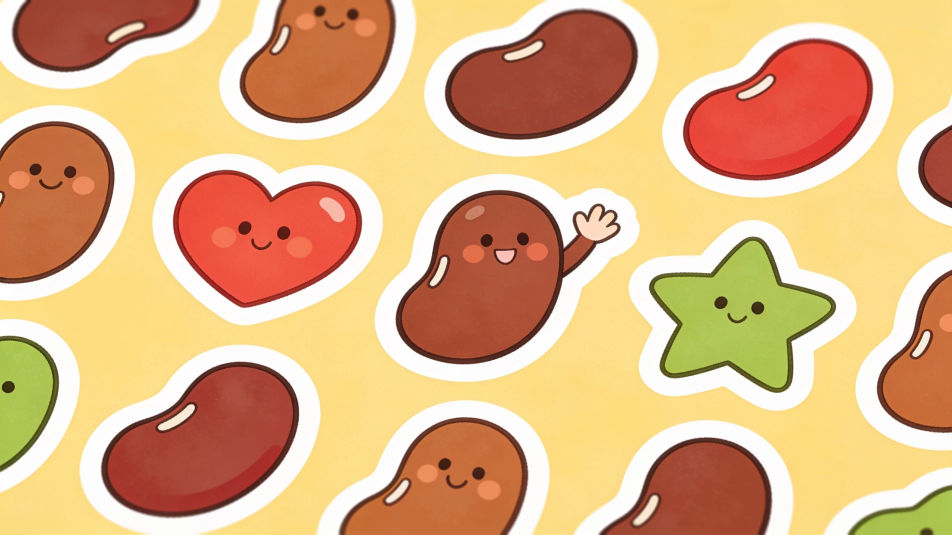 Bean sticker sheet