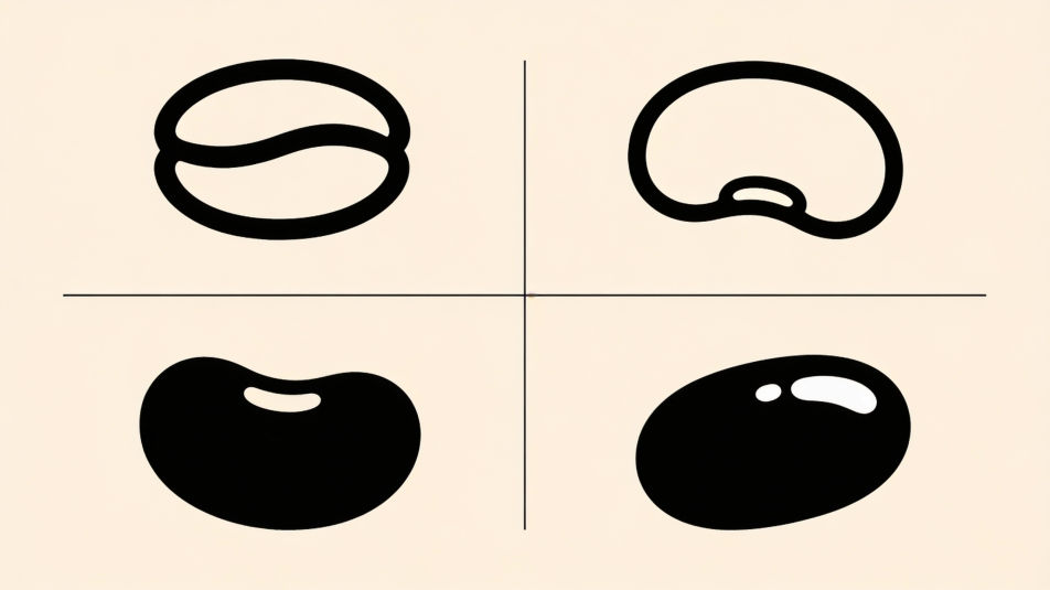 Flat bean icon set