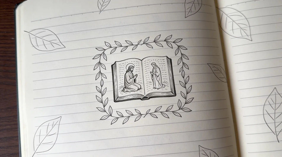 Journal spread with drawn borders