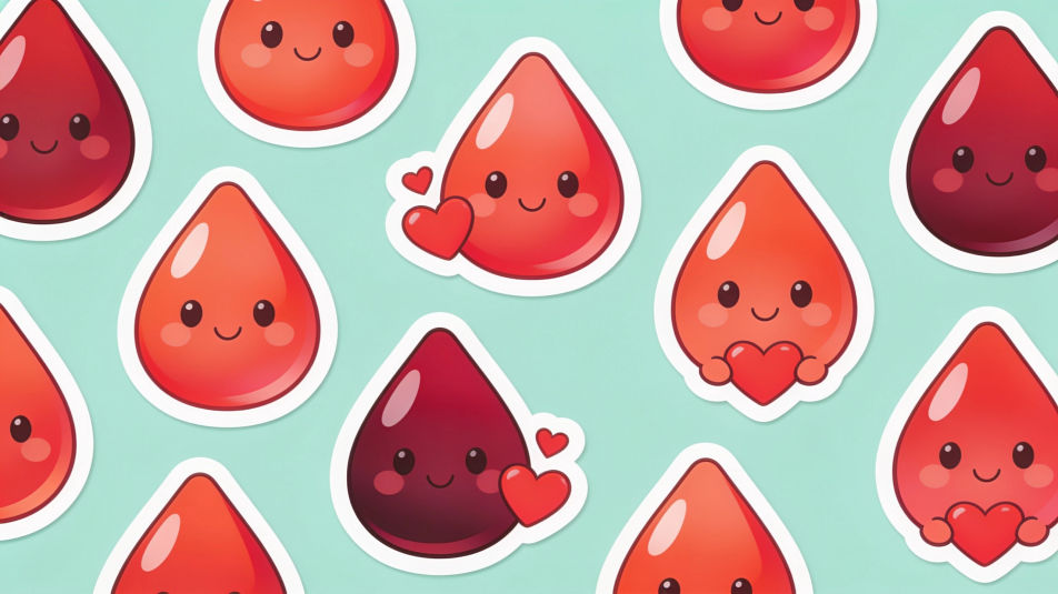 Blood drop sticker sheet