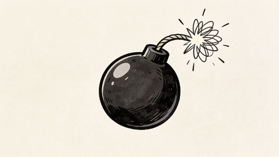 Hand-drawn doodle bomb