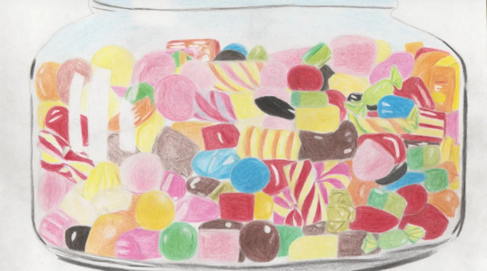 Jar of mixed sweets