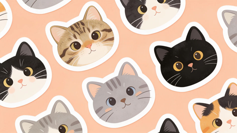 Cat face sticker sheet