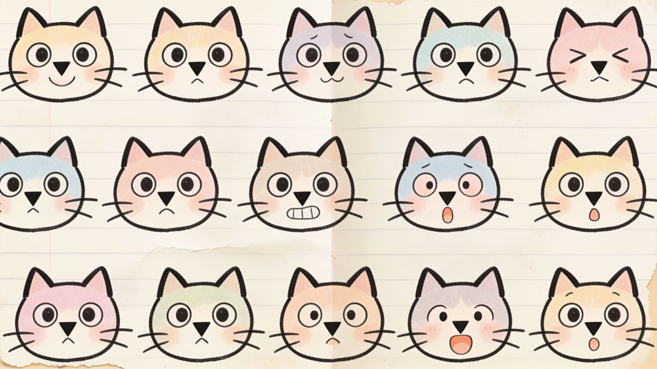 Doodle cat faces
