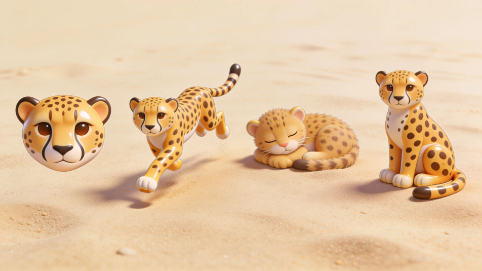 Cheetah pose row