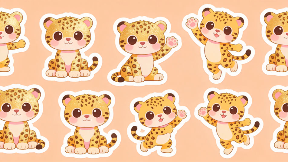 Cheetah sticker sheet