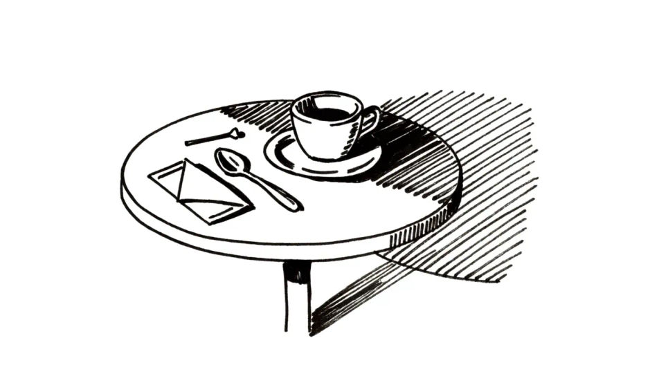 Cup on a cafe table