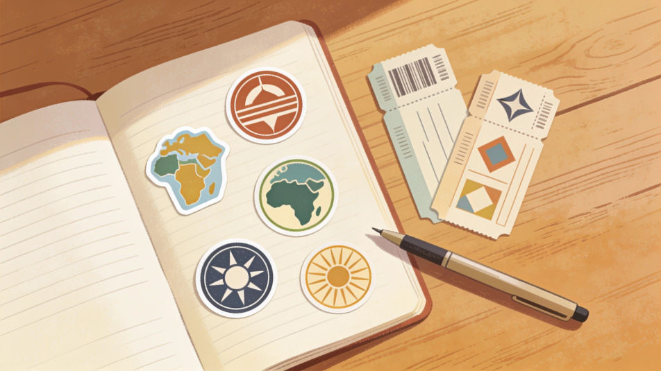 Travel journal spread