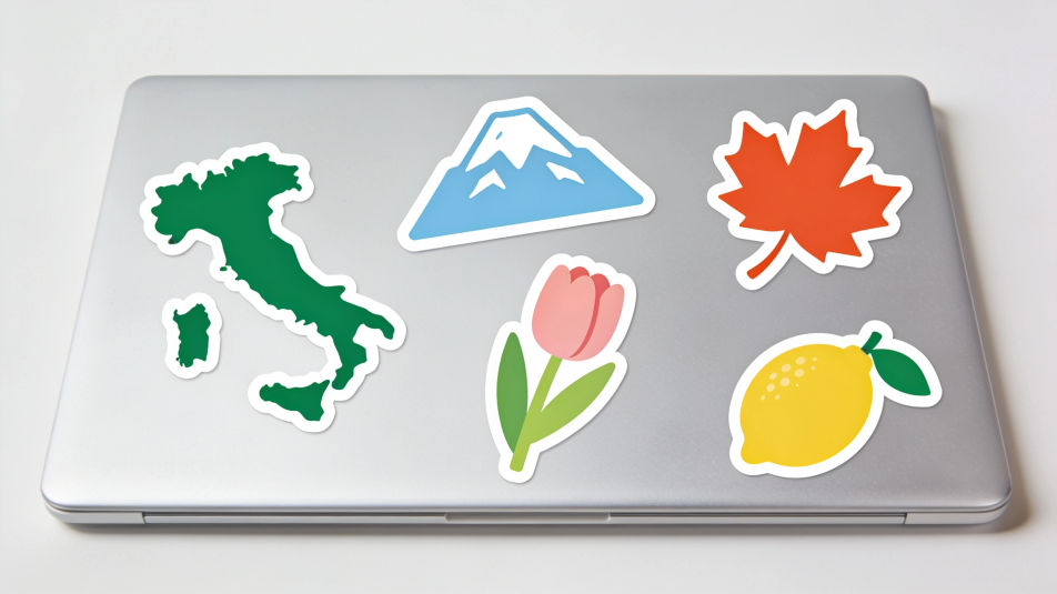 Laptop lid travel stickers