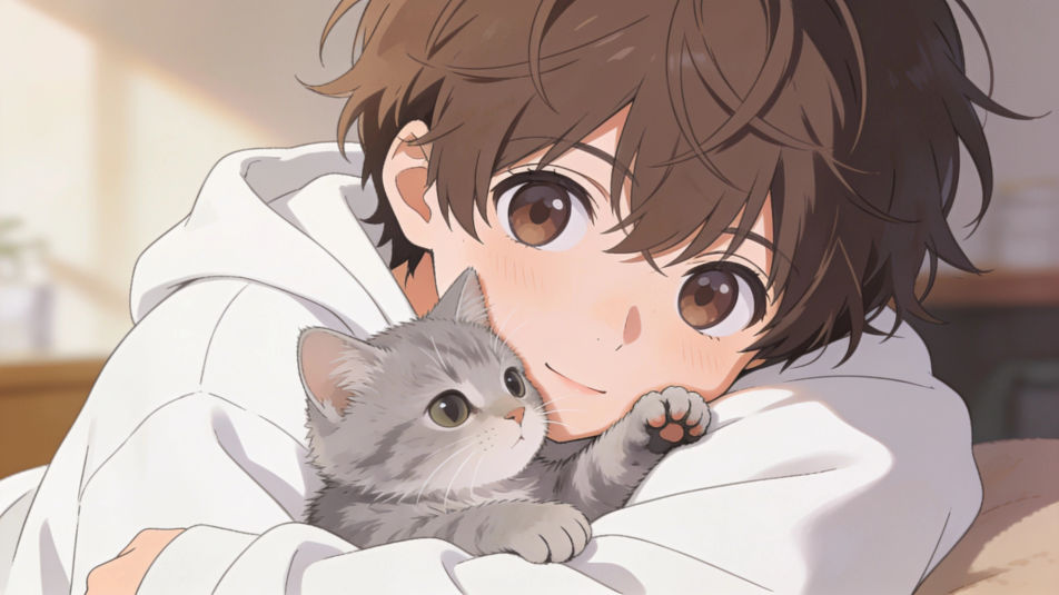 Holding a kitten
