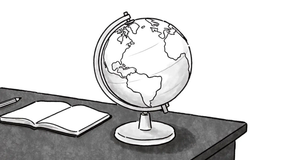 Globe on a study desk