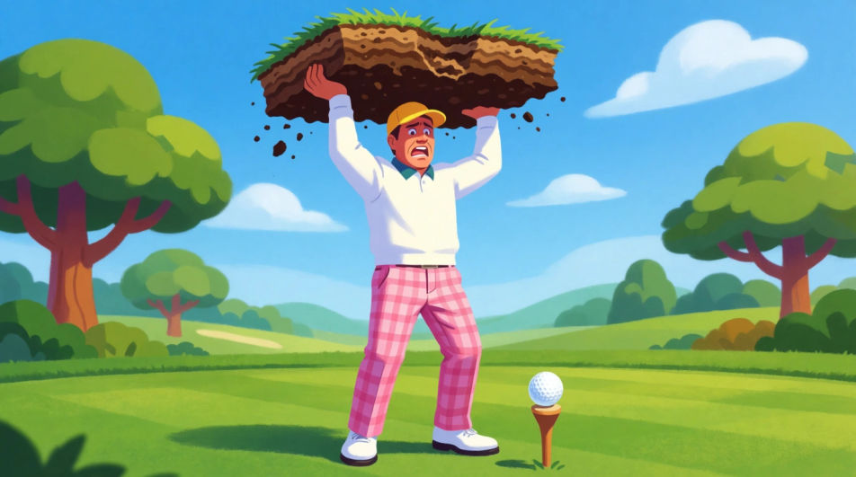 Divot bigger than the ball